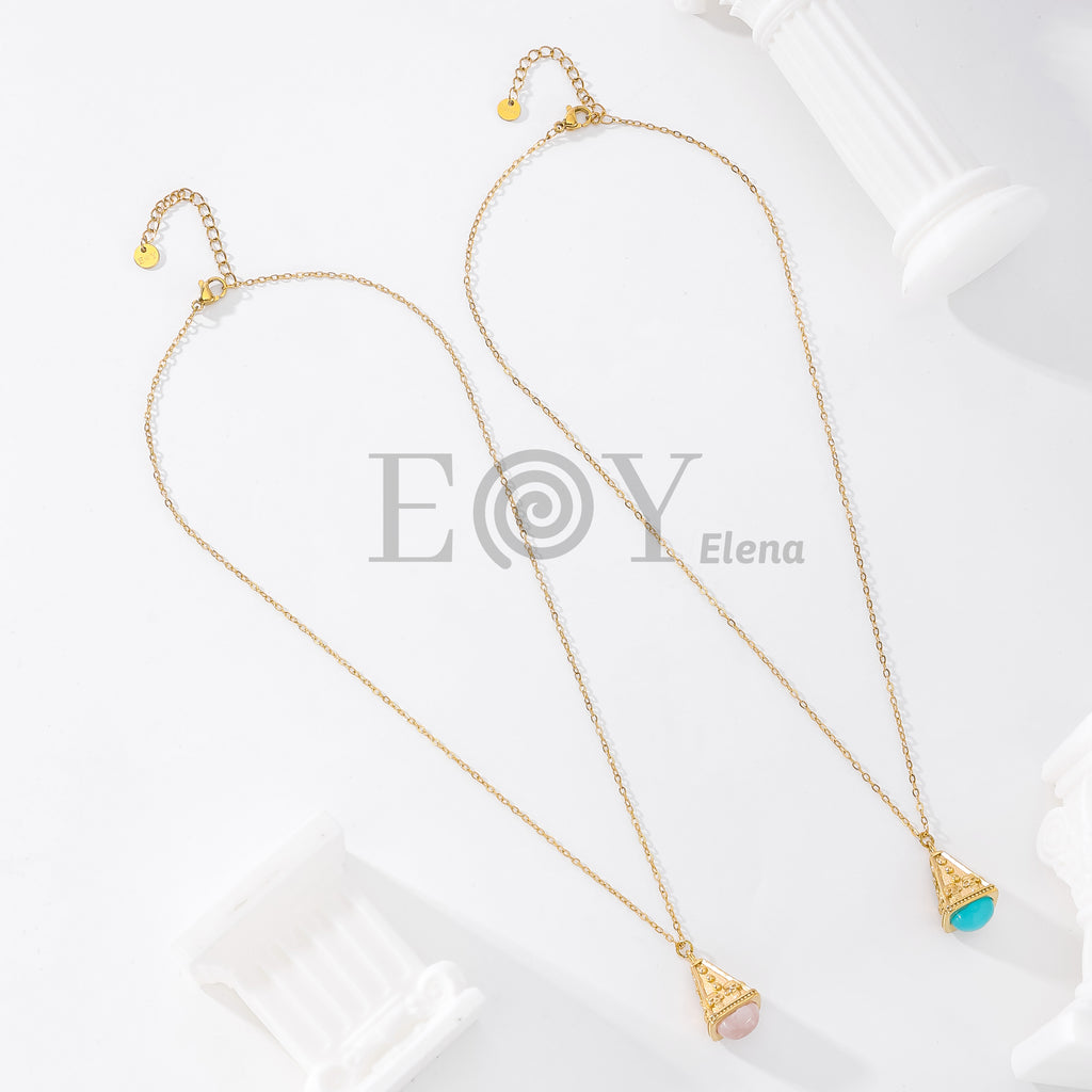 Collar con piedra color