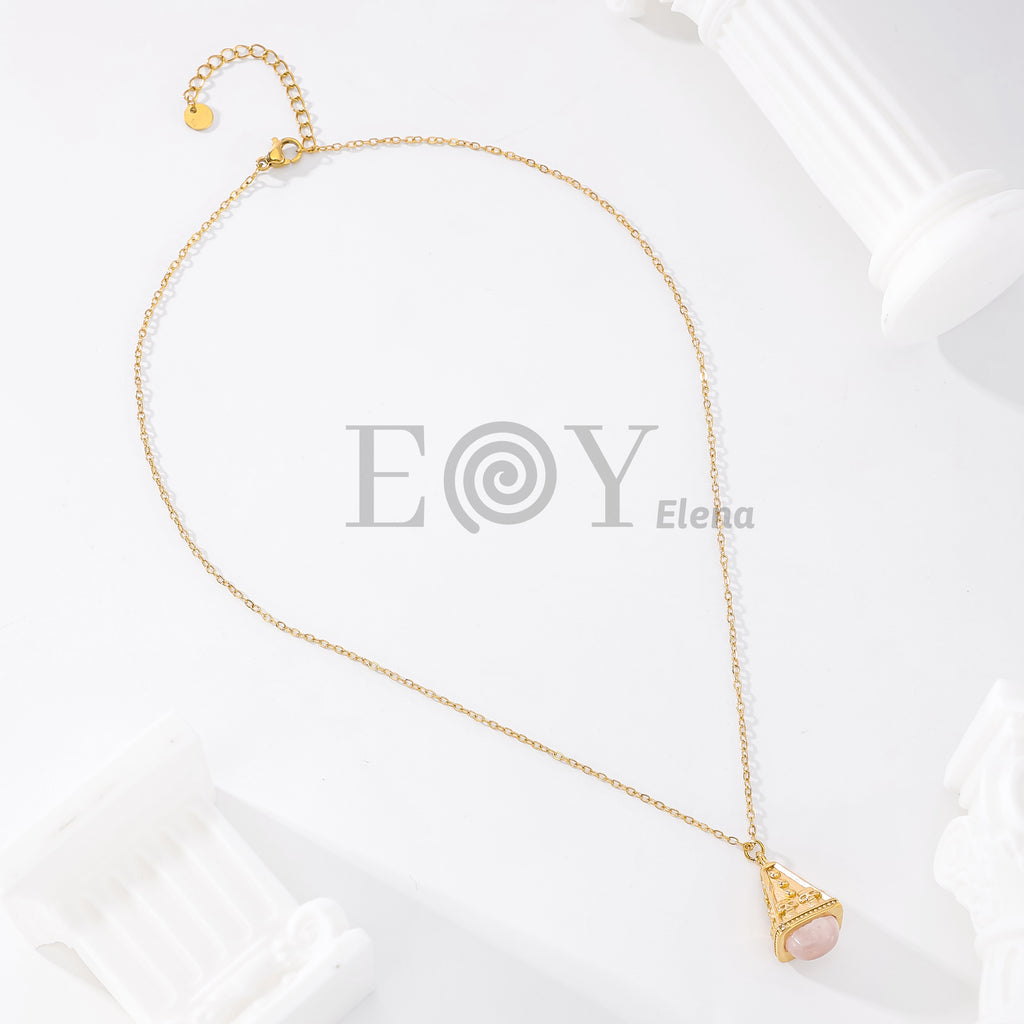 Collar con piedra color