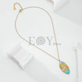 Collar con chapa colores y formas