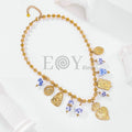 Collar con charms azules