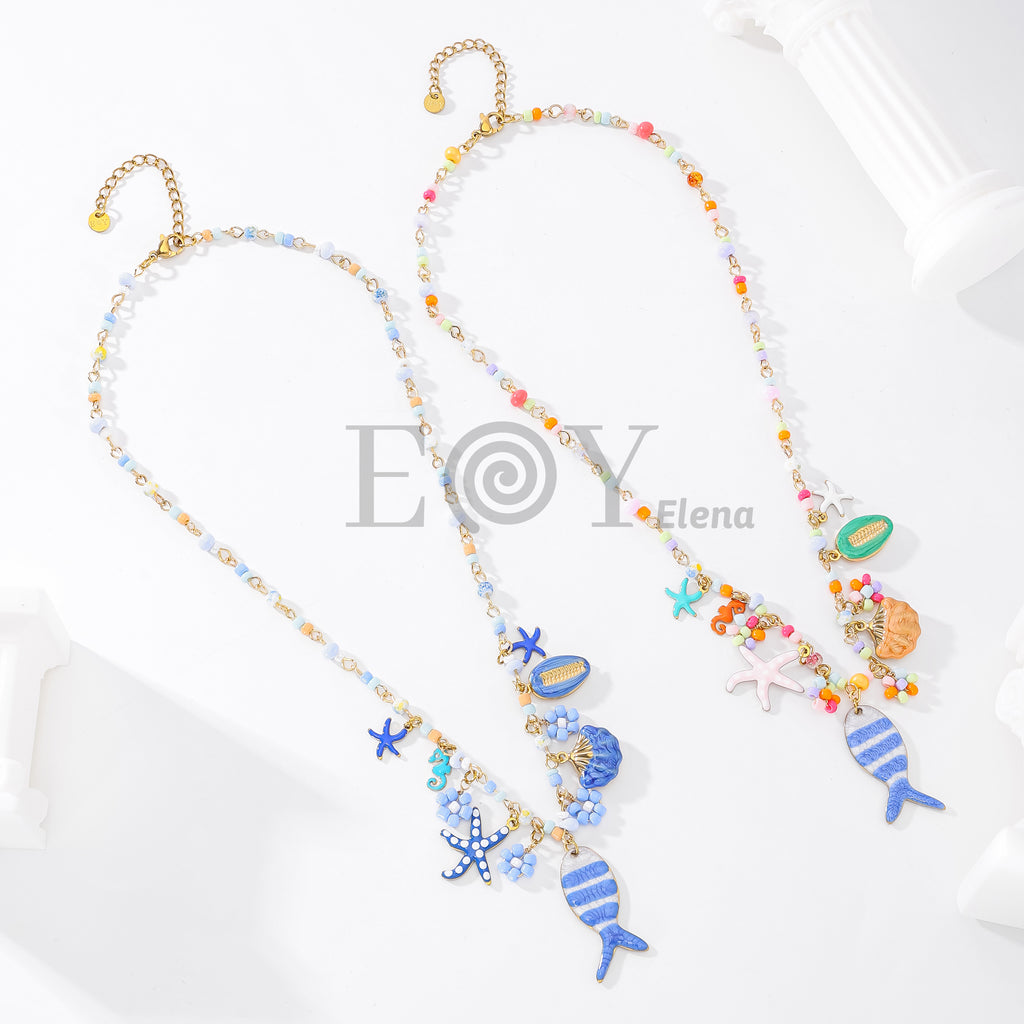 Collar con charms marinos
