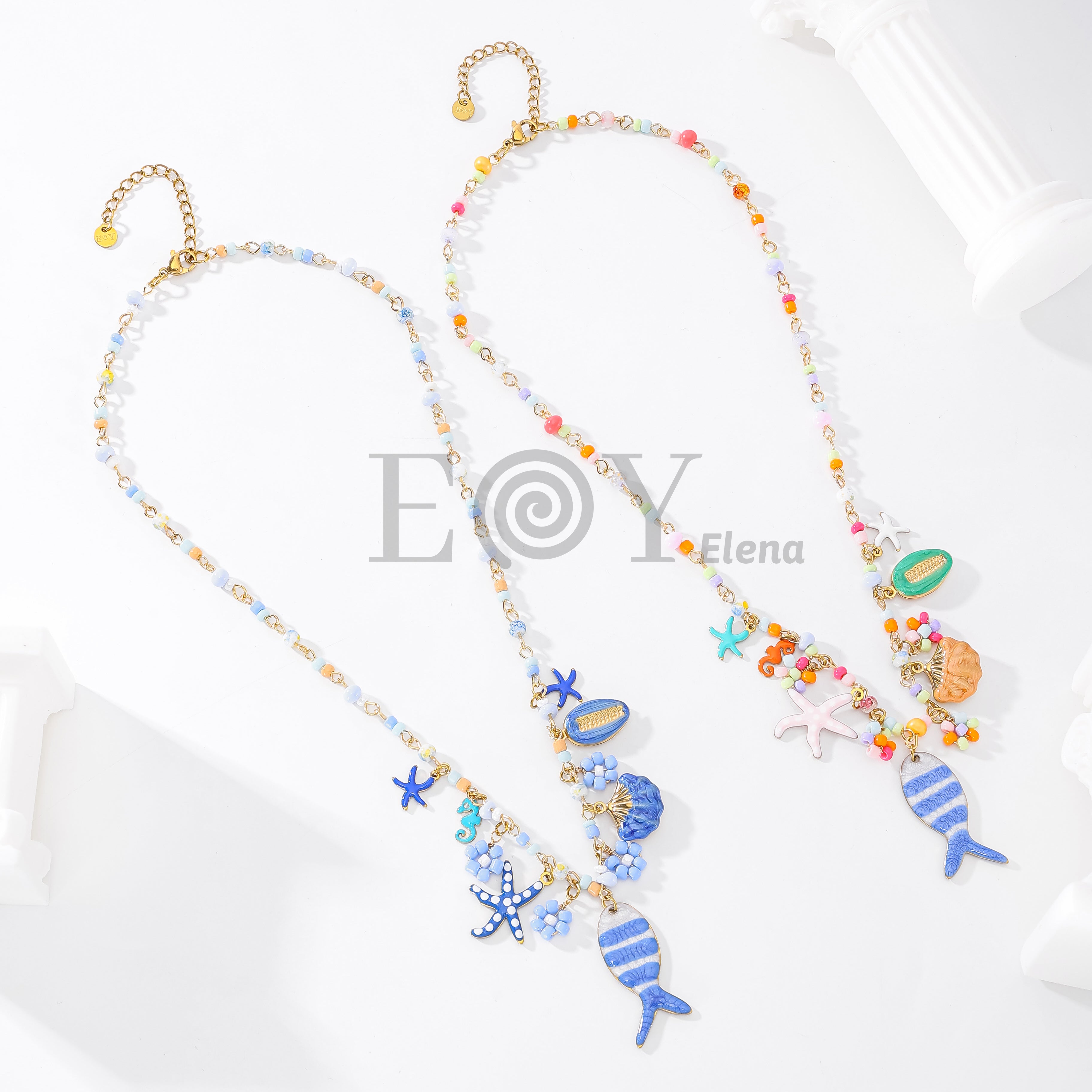 Collar con charms marinos