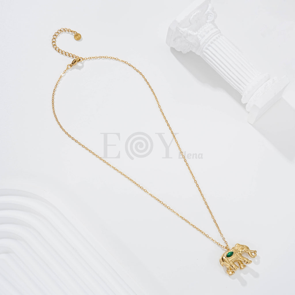 Collar elefantes con circonita