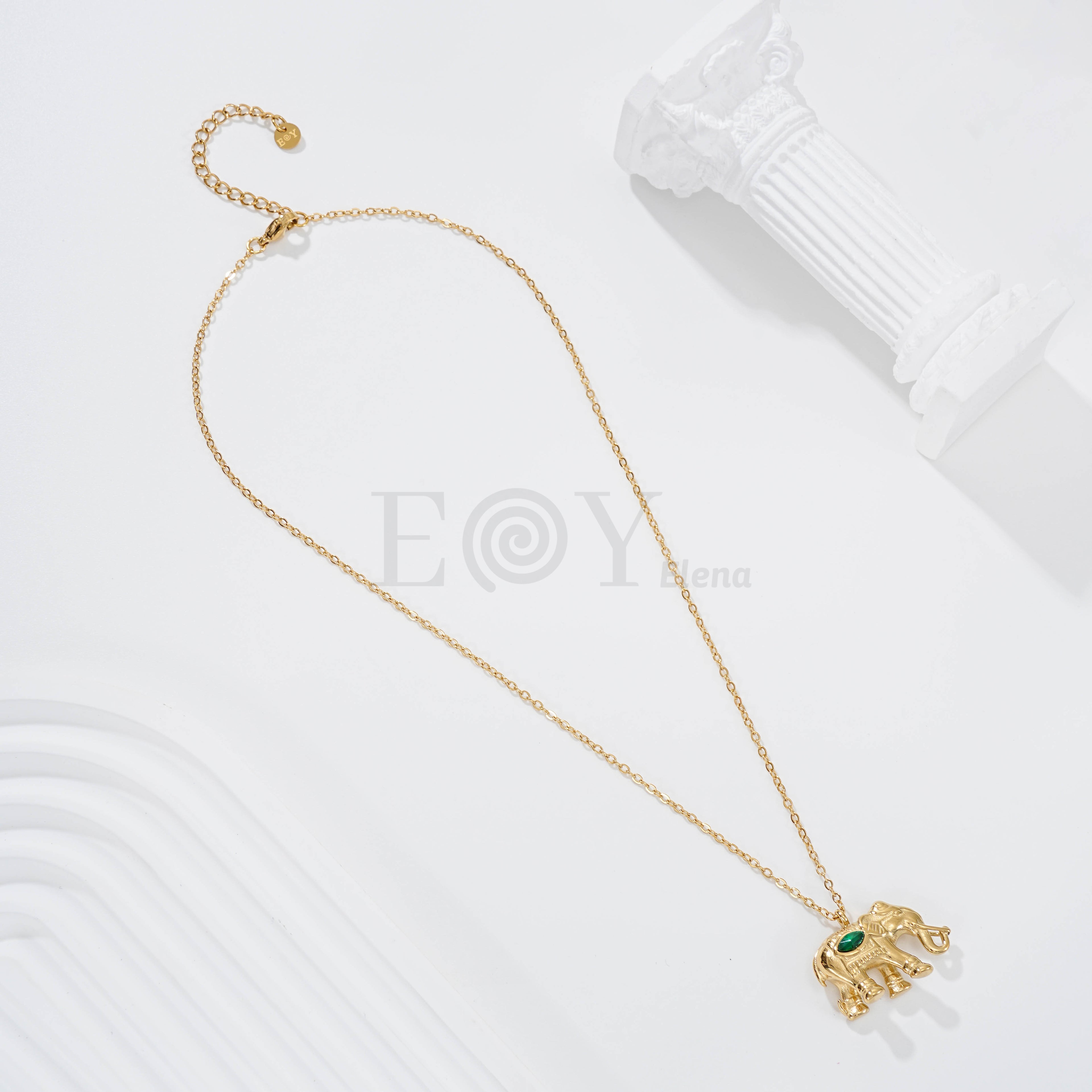 Collar elefantes con circonita