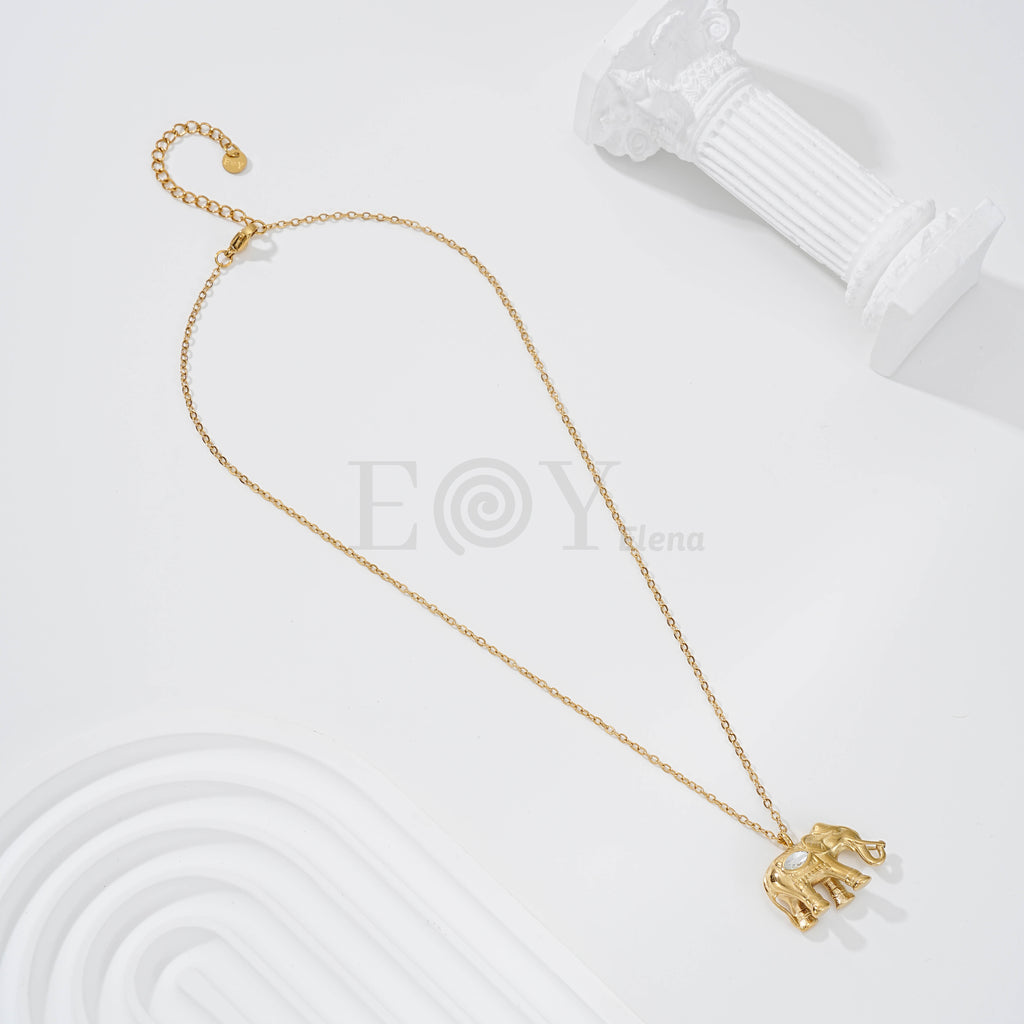 Collar elefantes con circonita