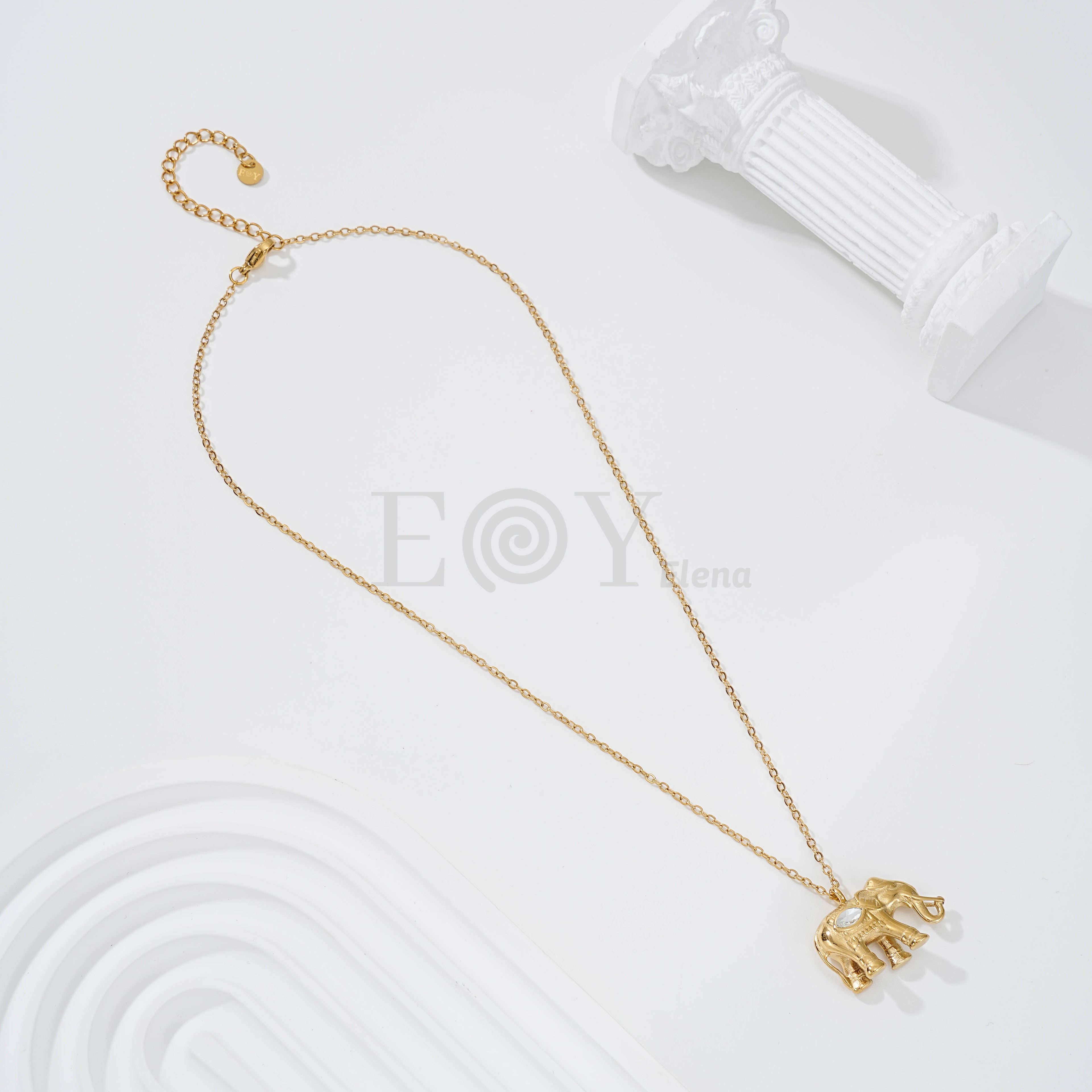 Collar elefantes con circonita