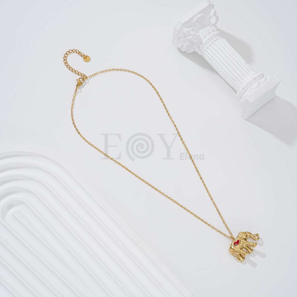 Collar elefantes con circonita