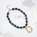Collar de piedras con aro central