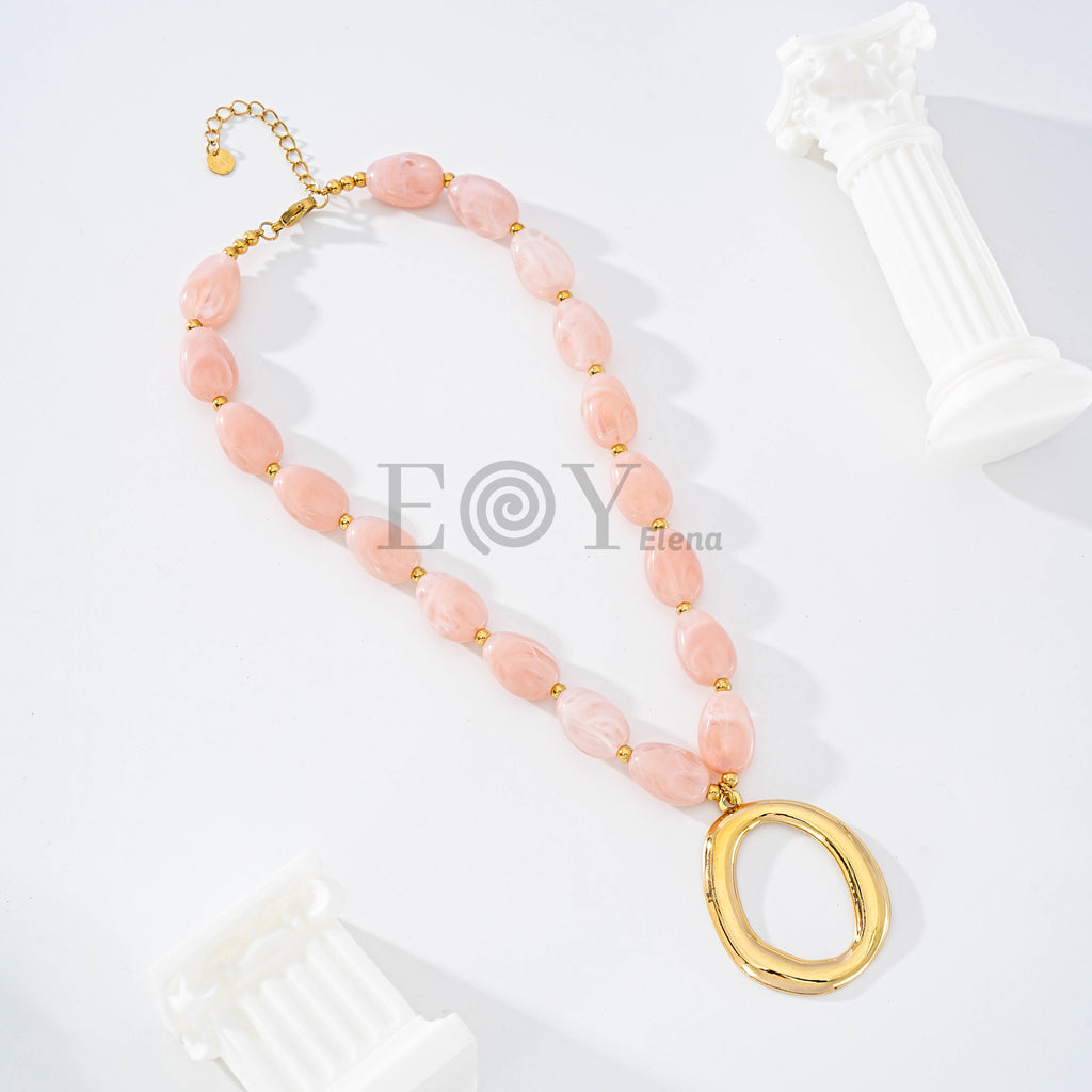 Collar piedras con aro grande central