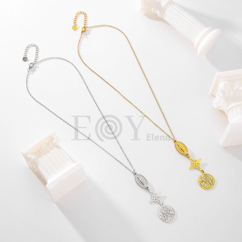 Collar Virgen de Covadonga con nudo de bruja