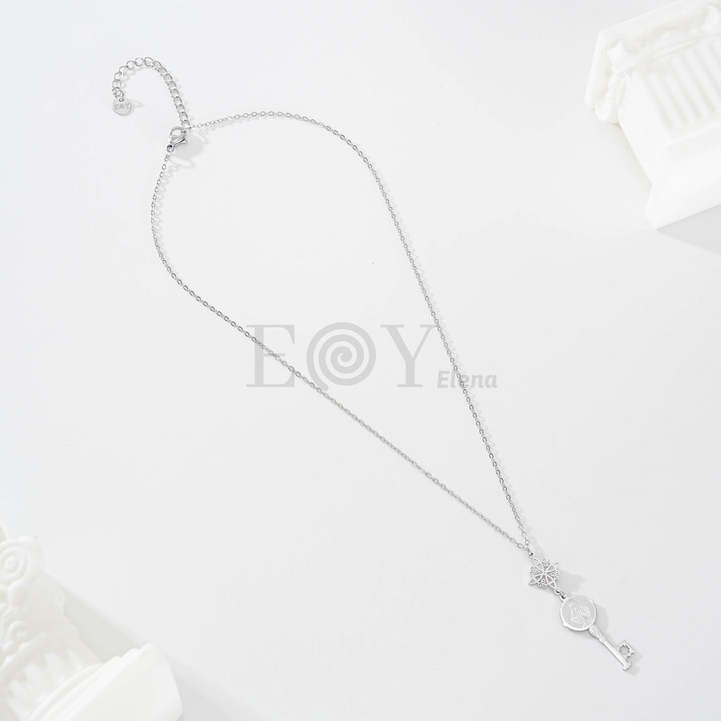 Collar nudo de bruja con llave Vírgen de la Milagrosa