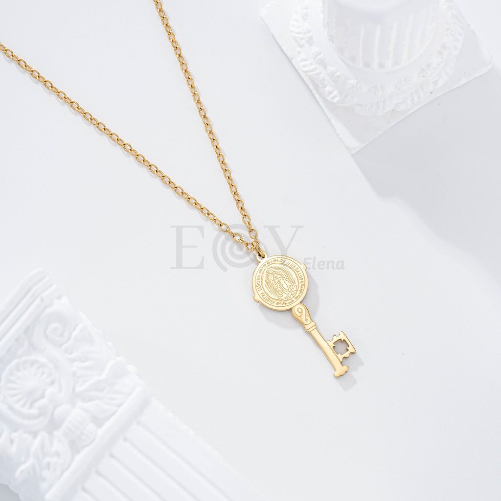 Colar de chave com Nossa Senhora de Guadalupe