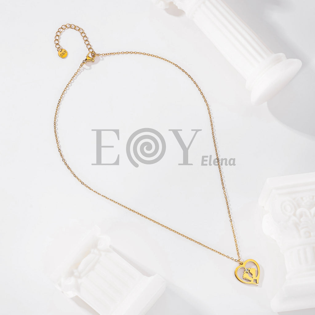 Collar silueta pies y circonita
