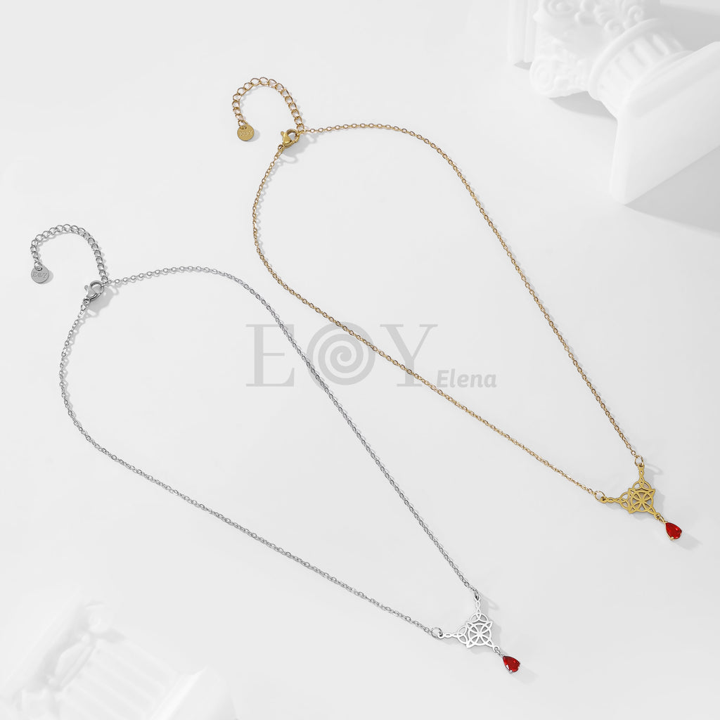 Collar nudo bruja y circonita