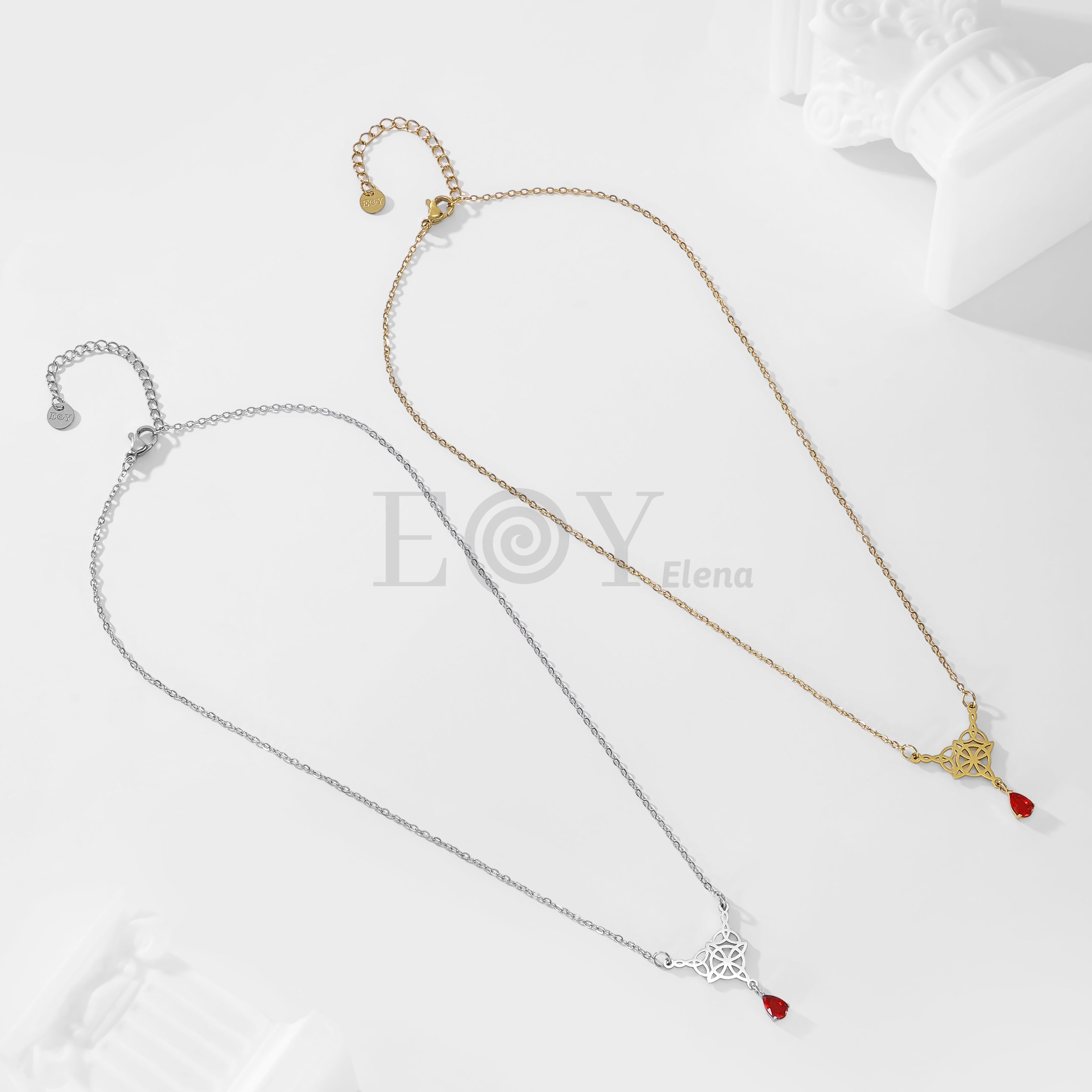 Collar nudo bruja y circonita