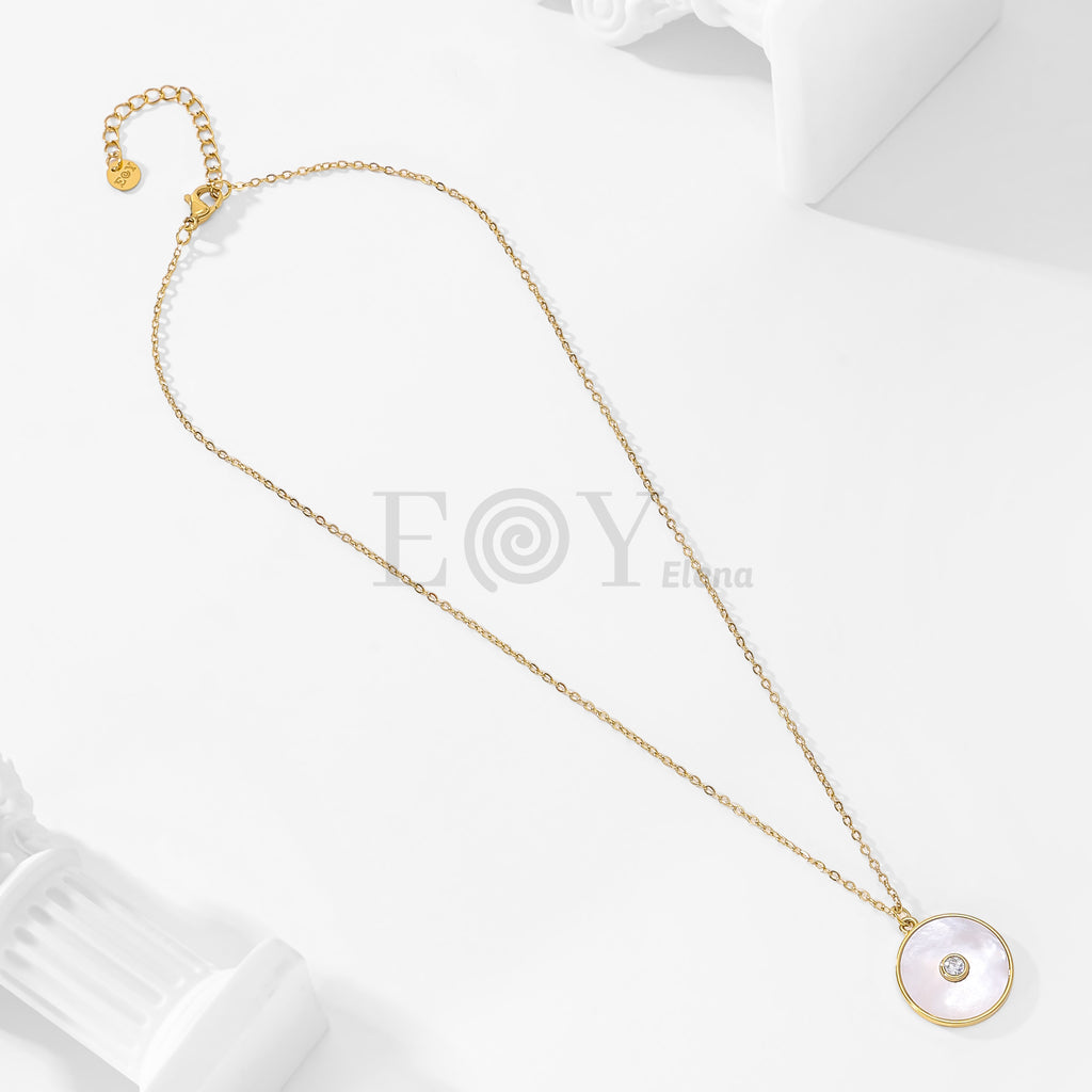 Collar chapa nacar con circonita