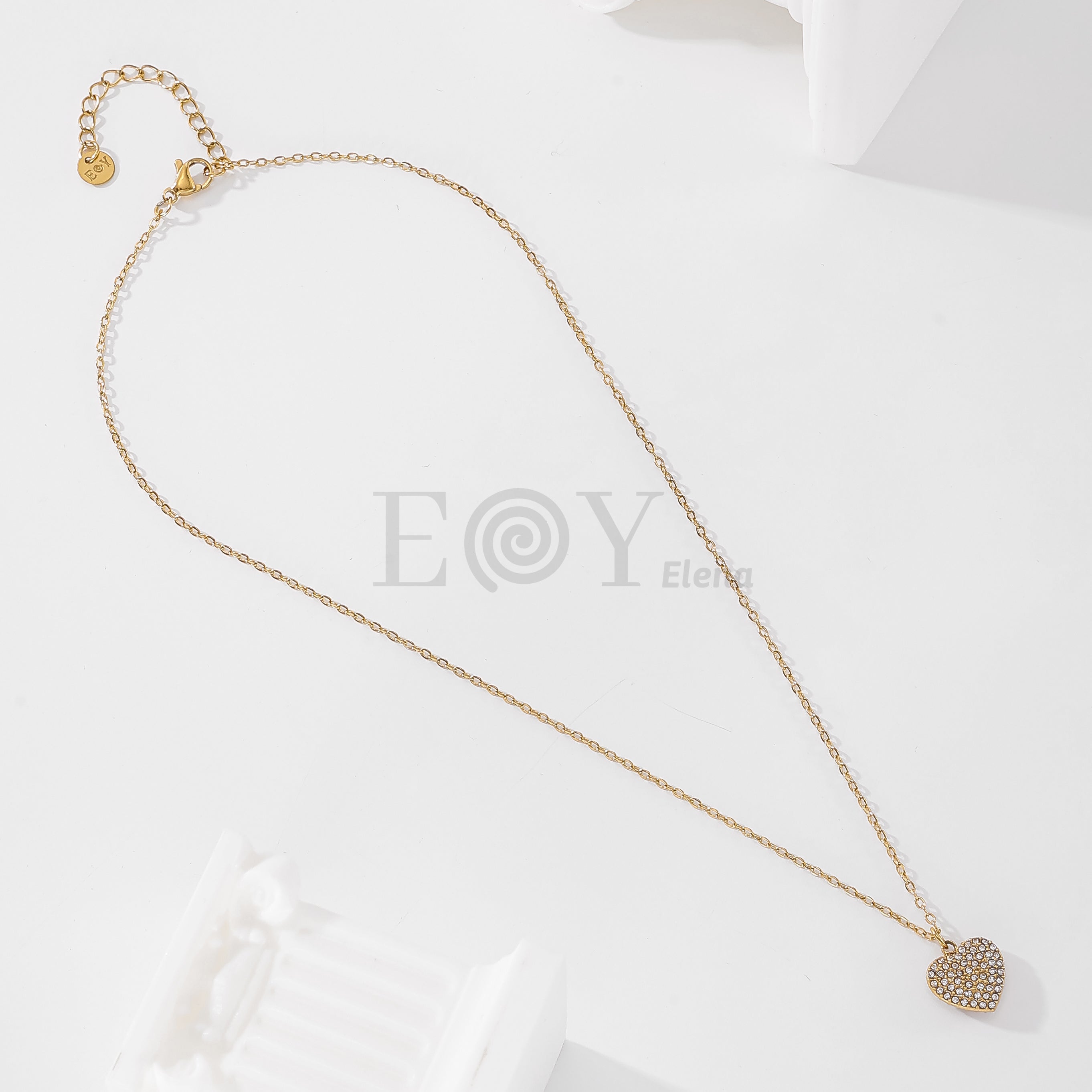 Collar corazón circonitas
