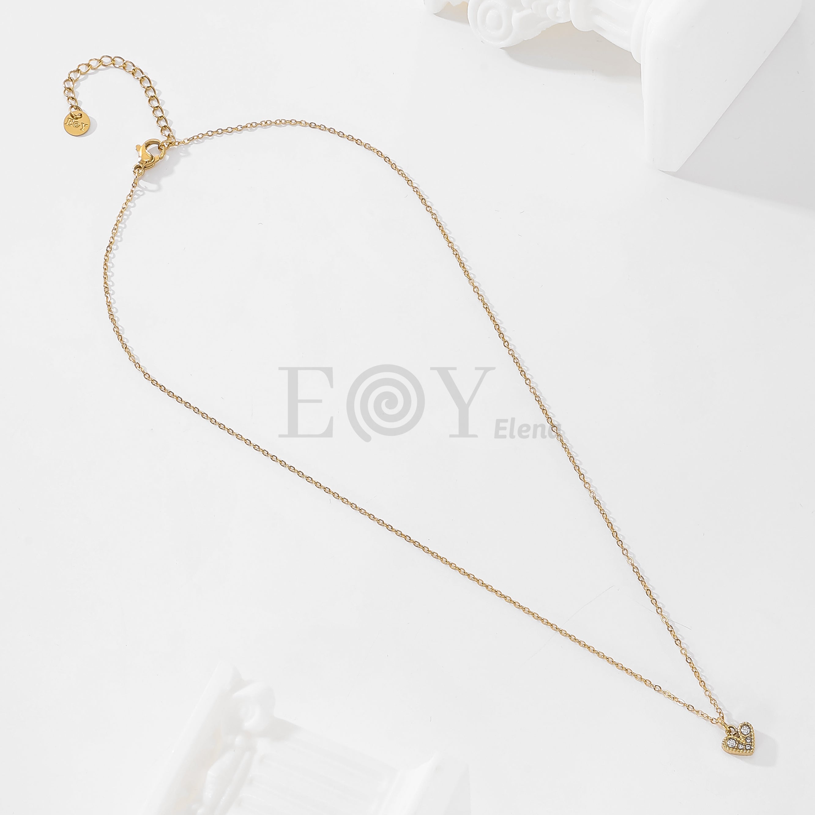 Collar corazón circonitas