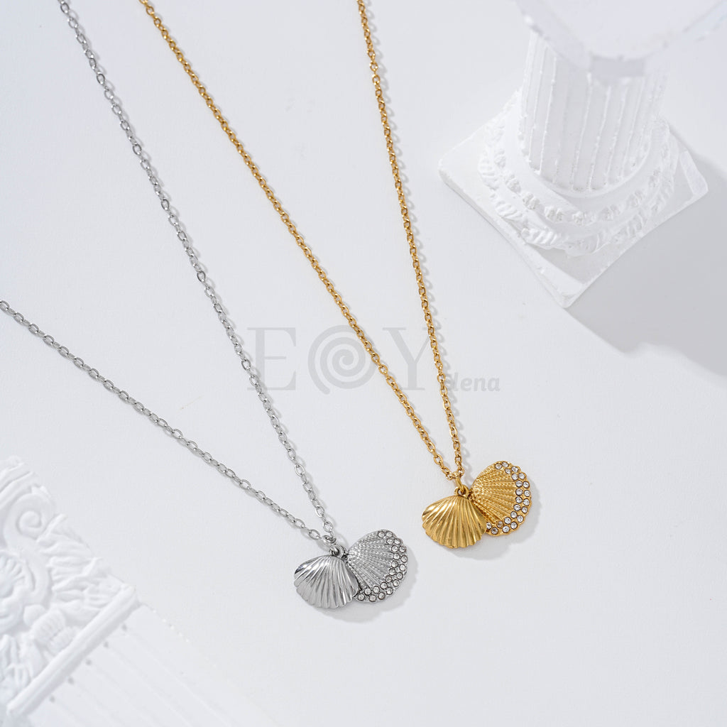Collar con doble concha acero