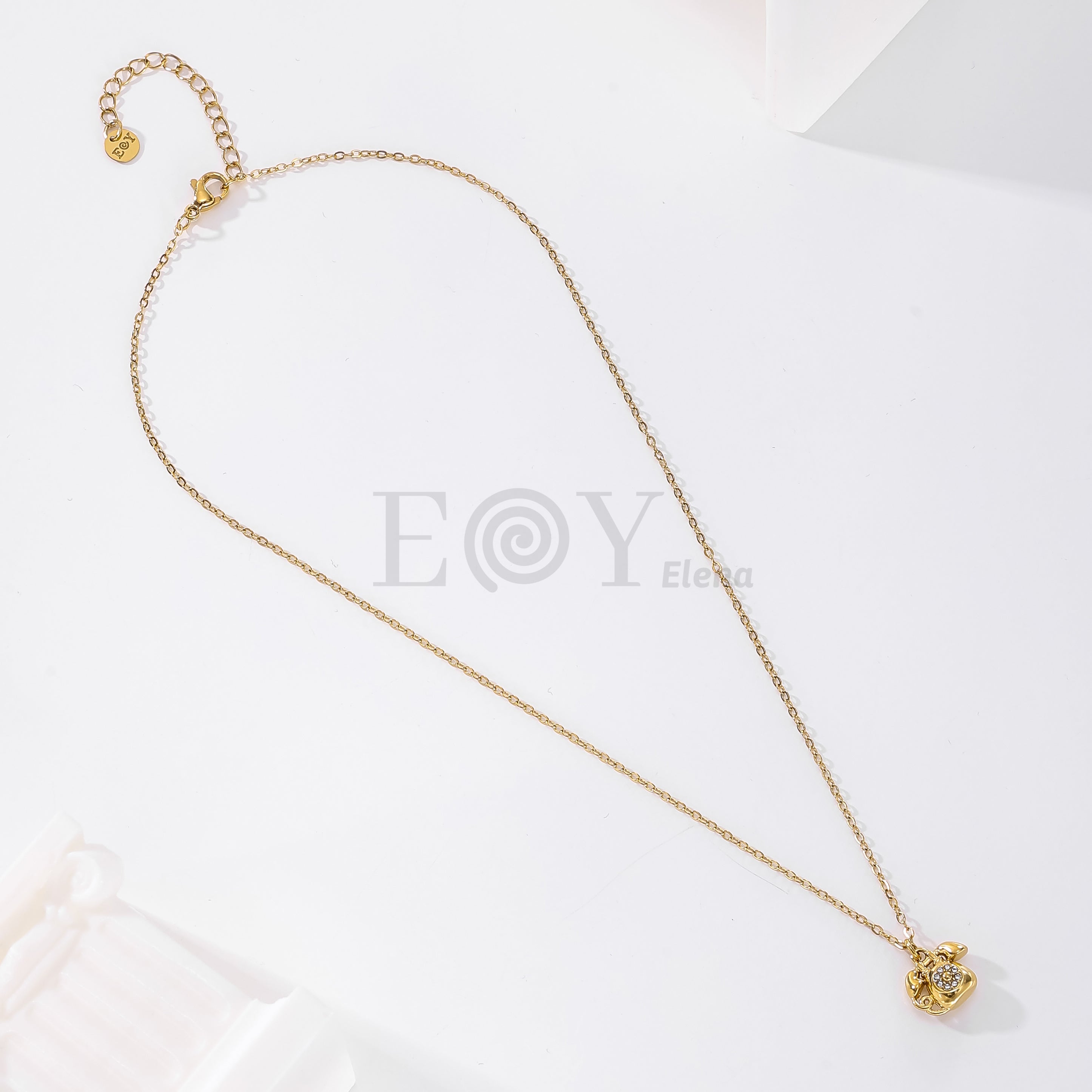 Collar teléfono con circonitas