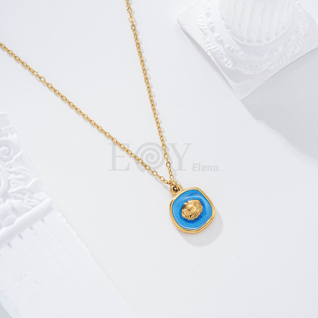 Collar chapa color y concha