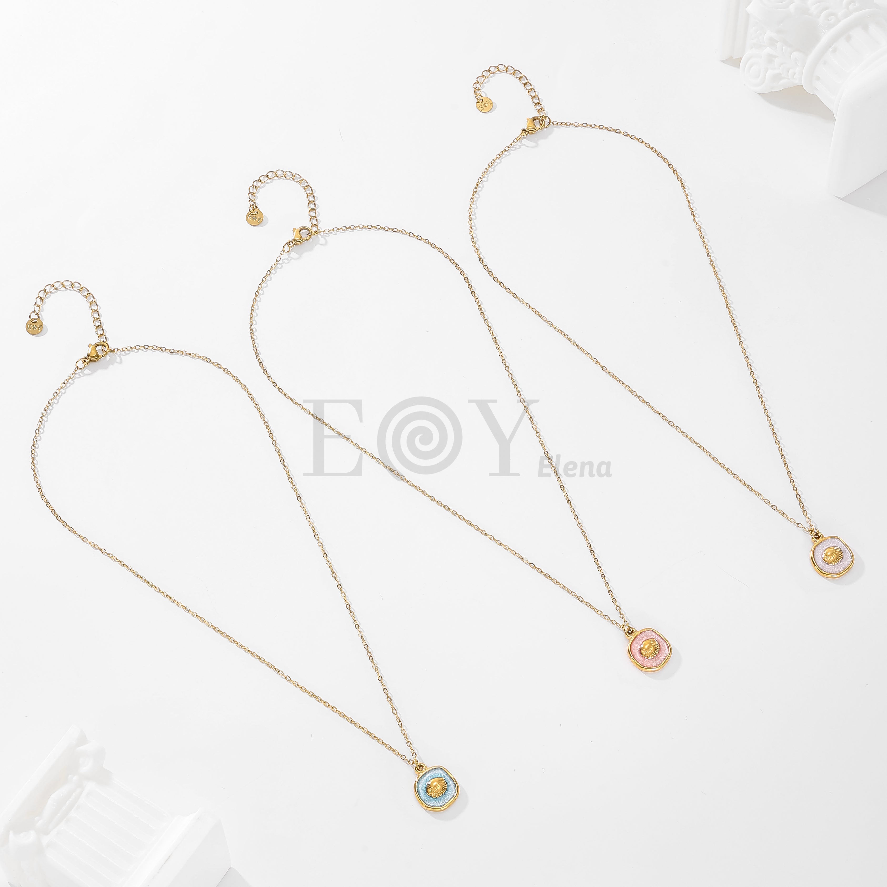 Collar chapa color y concha