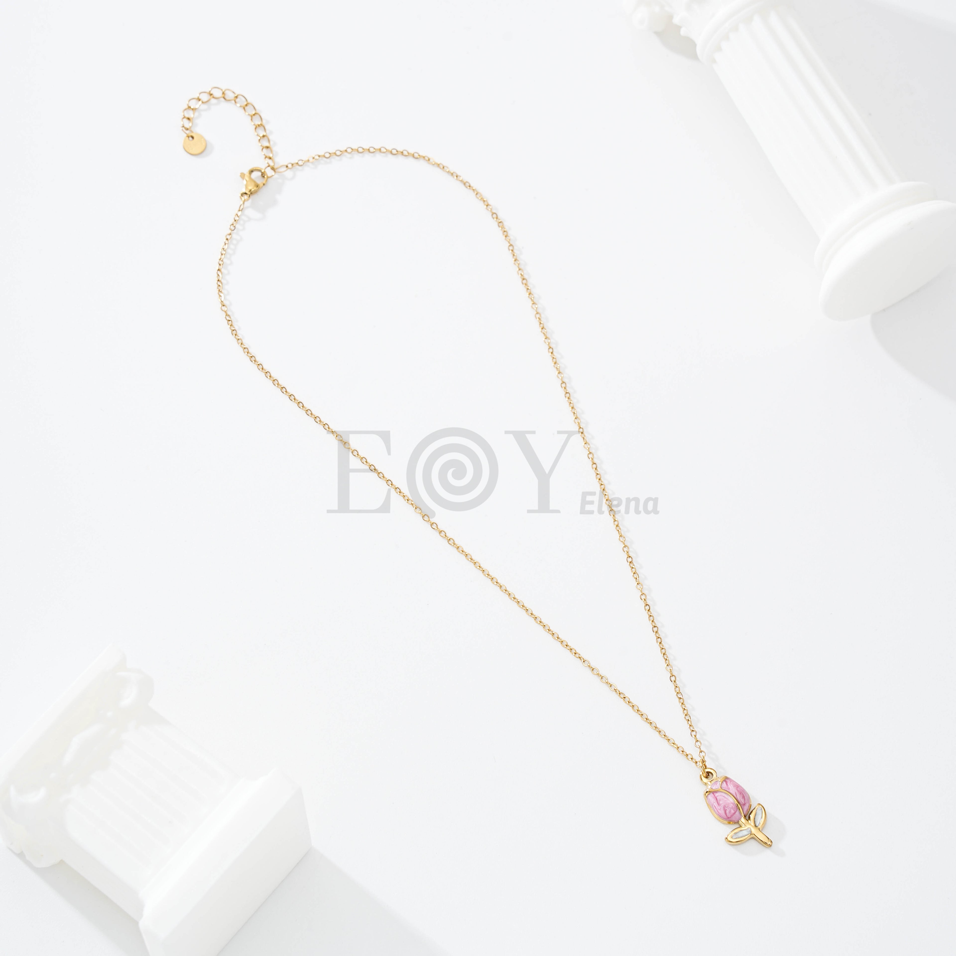 Collar rosa color