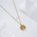 Collar árbol con circonitas acero