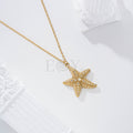 Collar estrella de mar circonitas acero