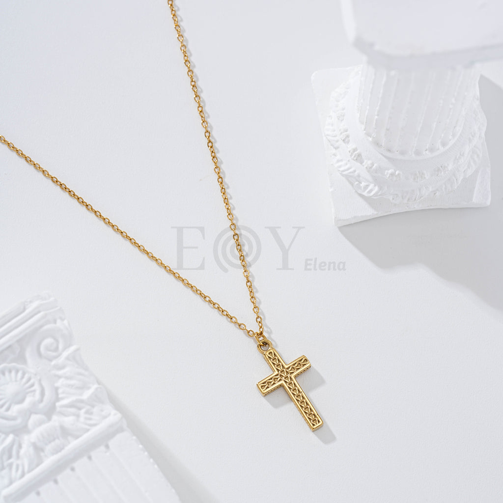 Collar cruz acero