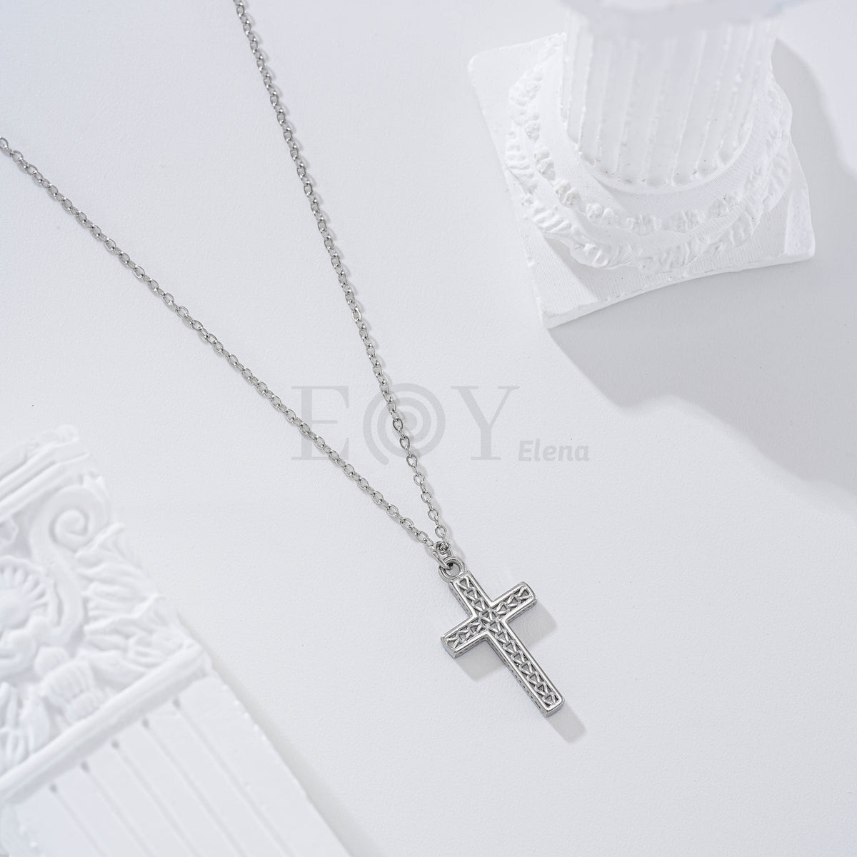 Collar cruz acero