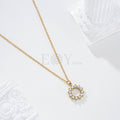 Collar flor circonitas acero