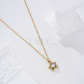 Collar estrella y corazón piedra acero
