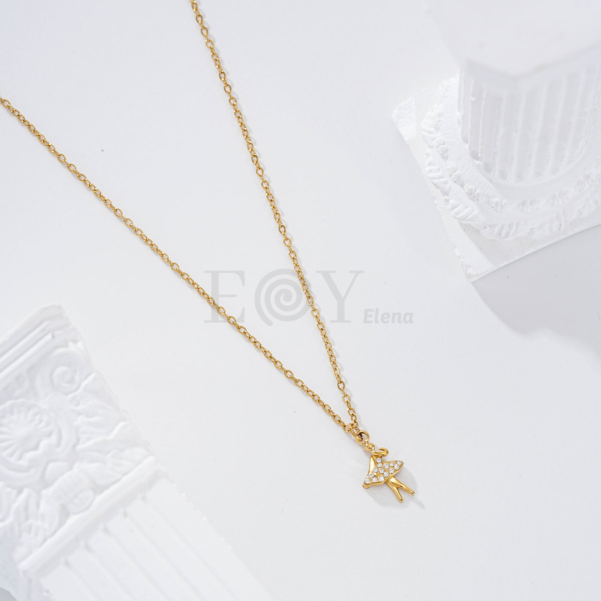 Collar bailarina circonitas acero