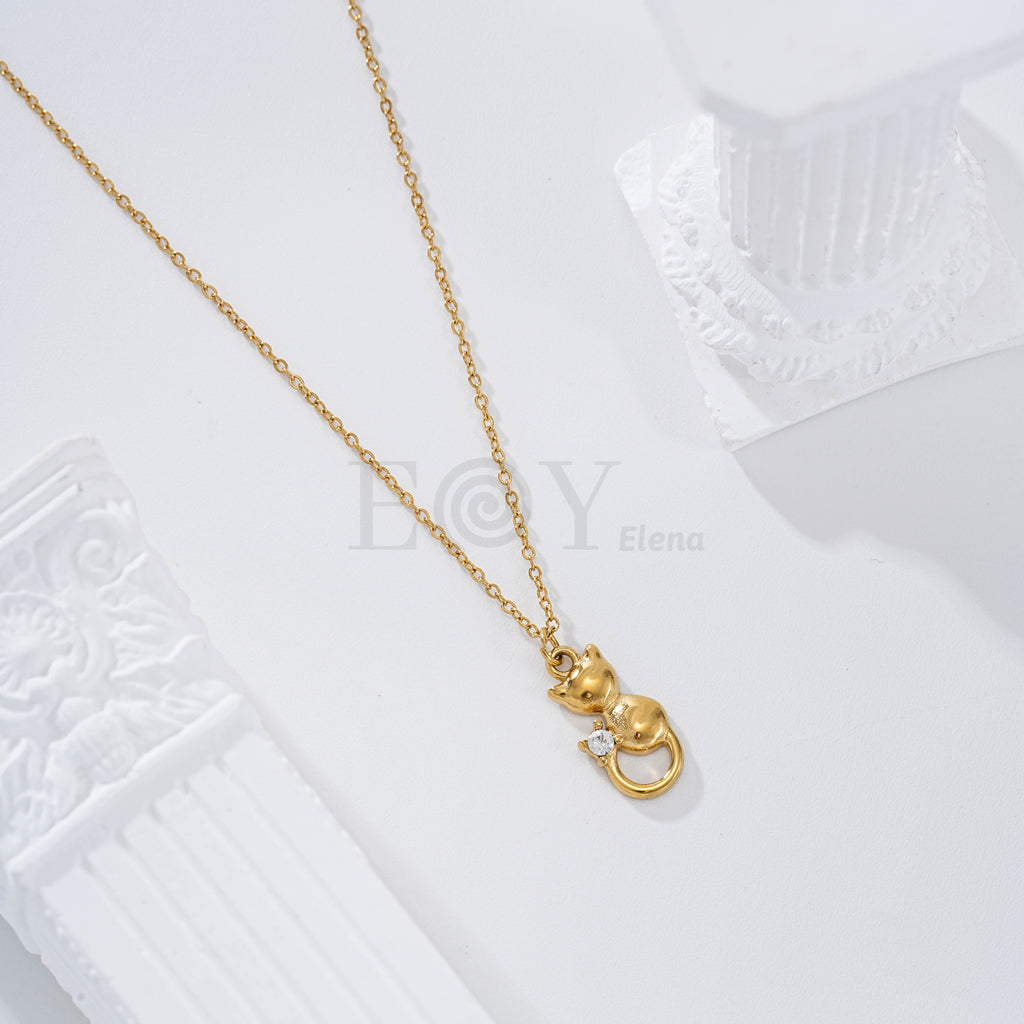 Collar gato circonita acero