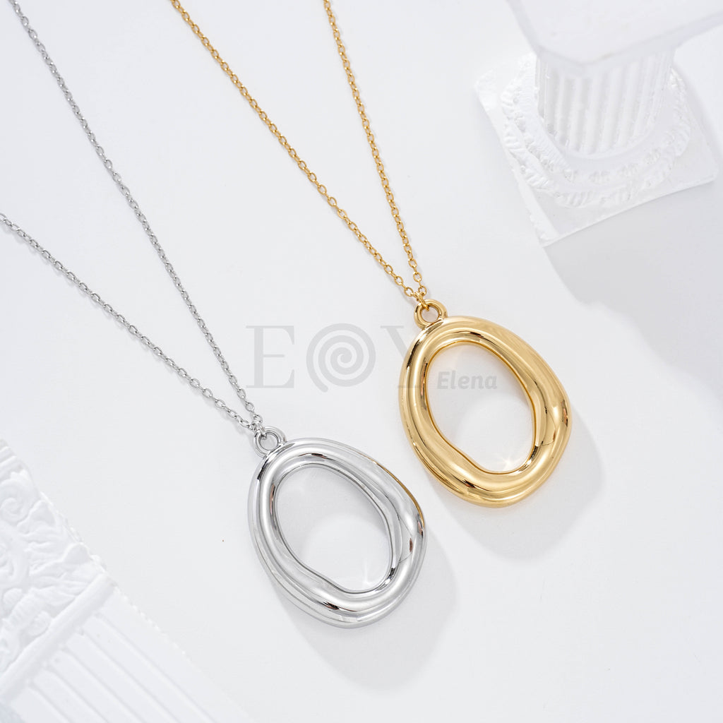 Collar óvalo central hueco acero