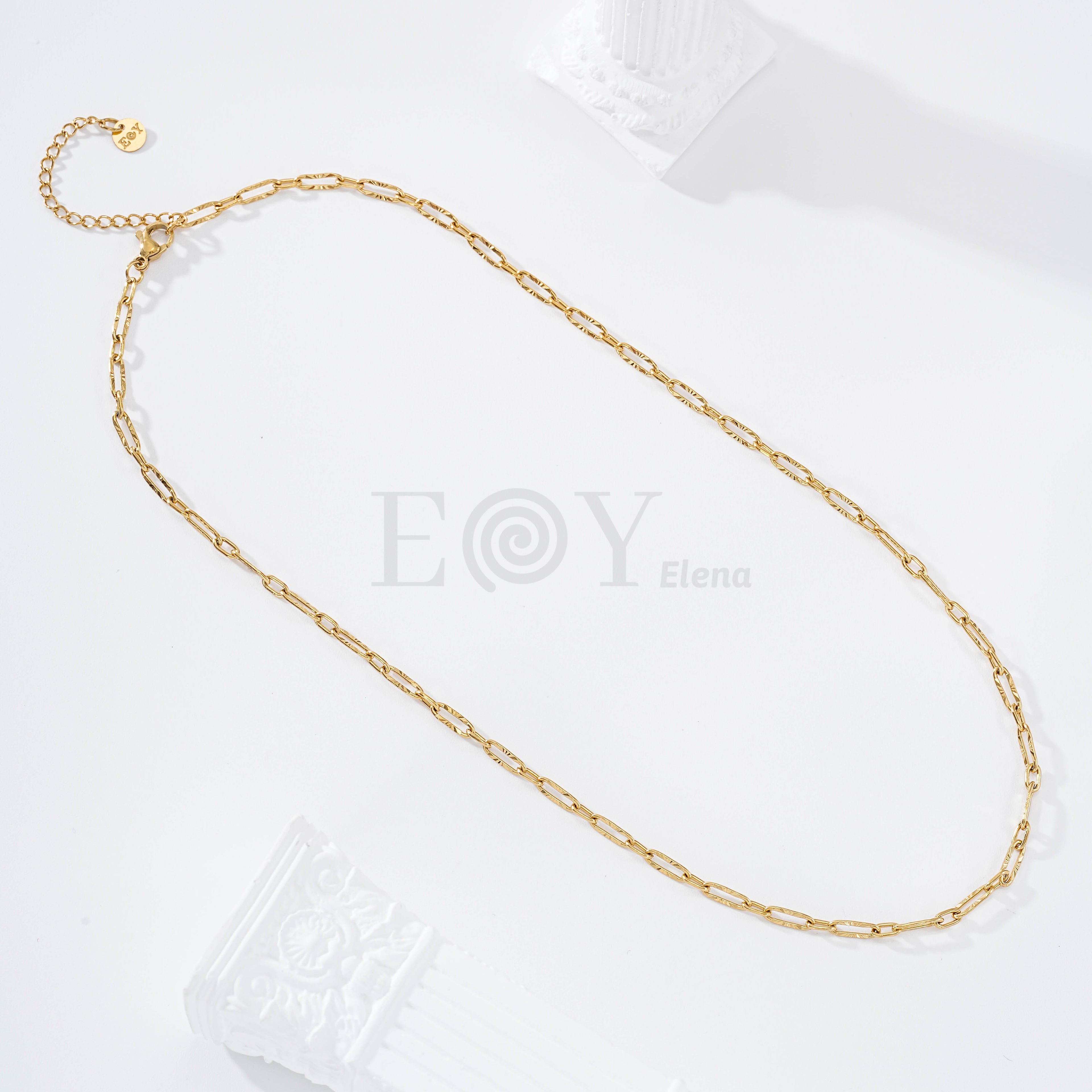 Collar cadena eslabones largos acero