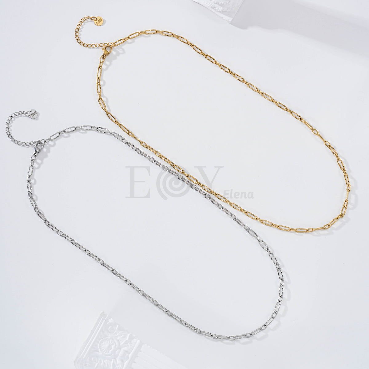 Collar cadena eslabones largos acero