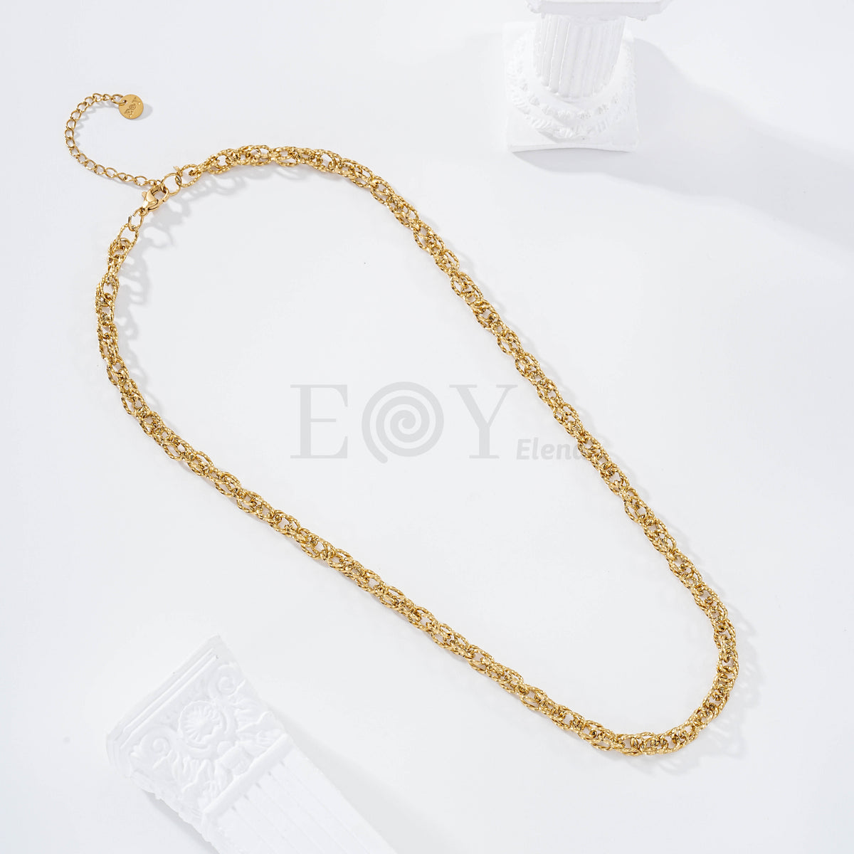 Collar cadena aros entrelazados acero