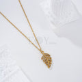 Collar hoja circonitas acero