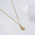 Collar con corazón circonitas acero