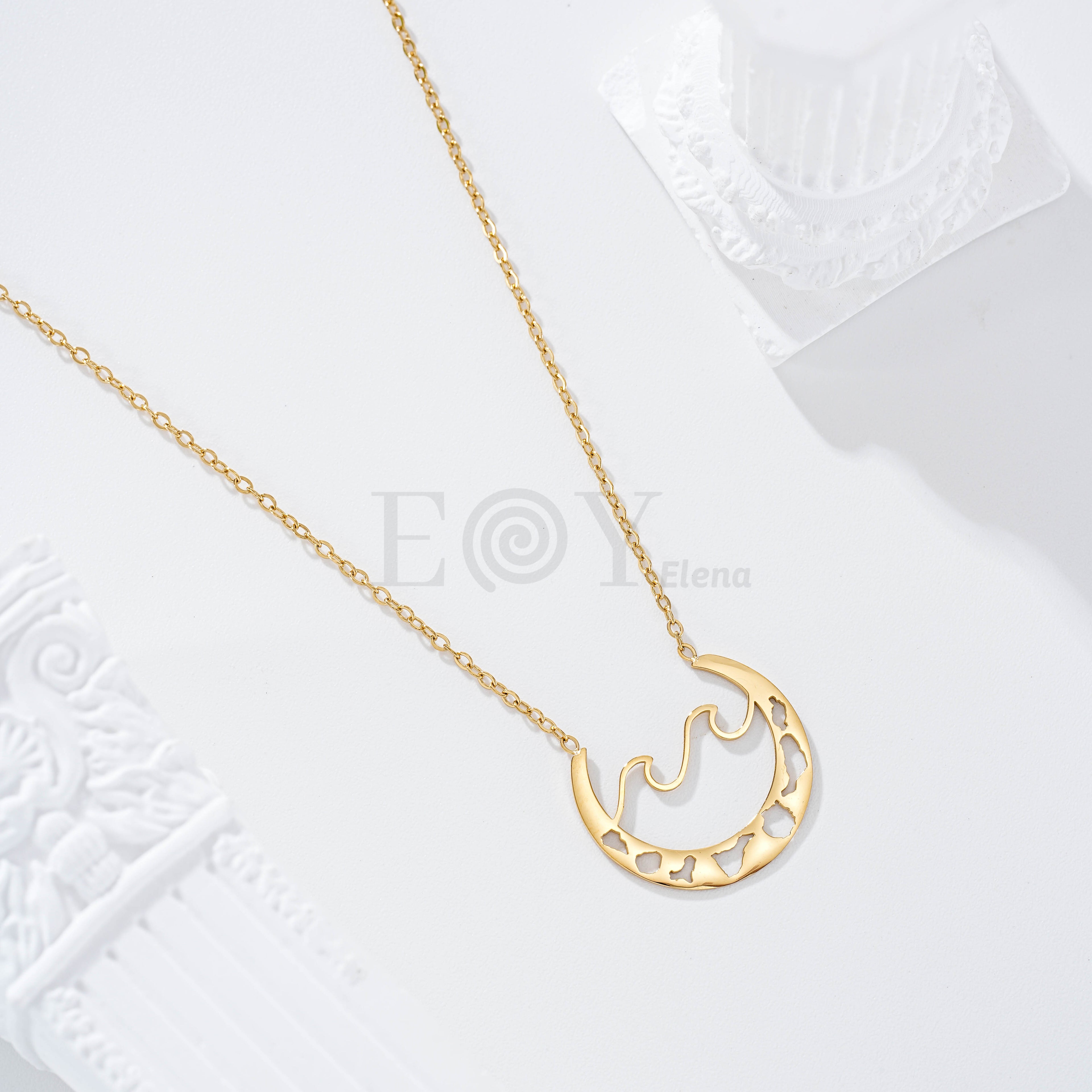 Collar doble ola e Islas Canarias acero