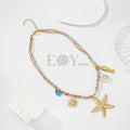 Collar colorido de estrella y motivos de mar