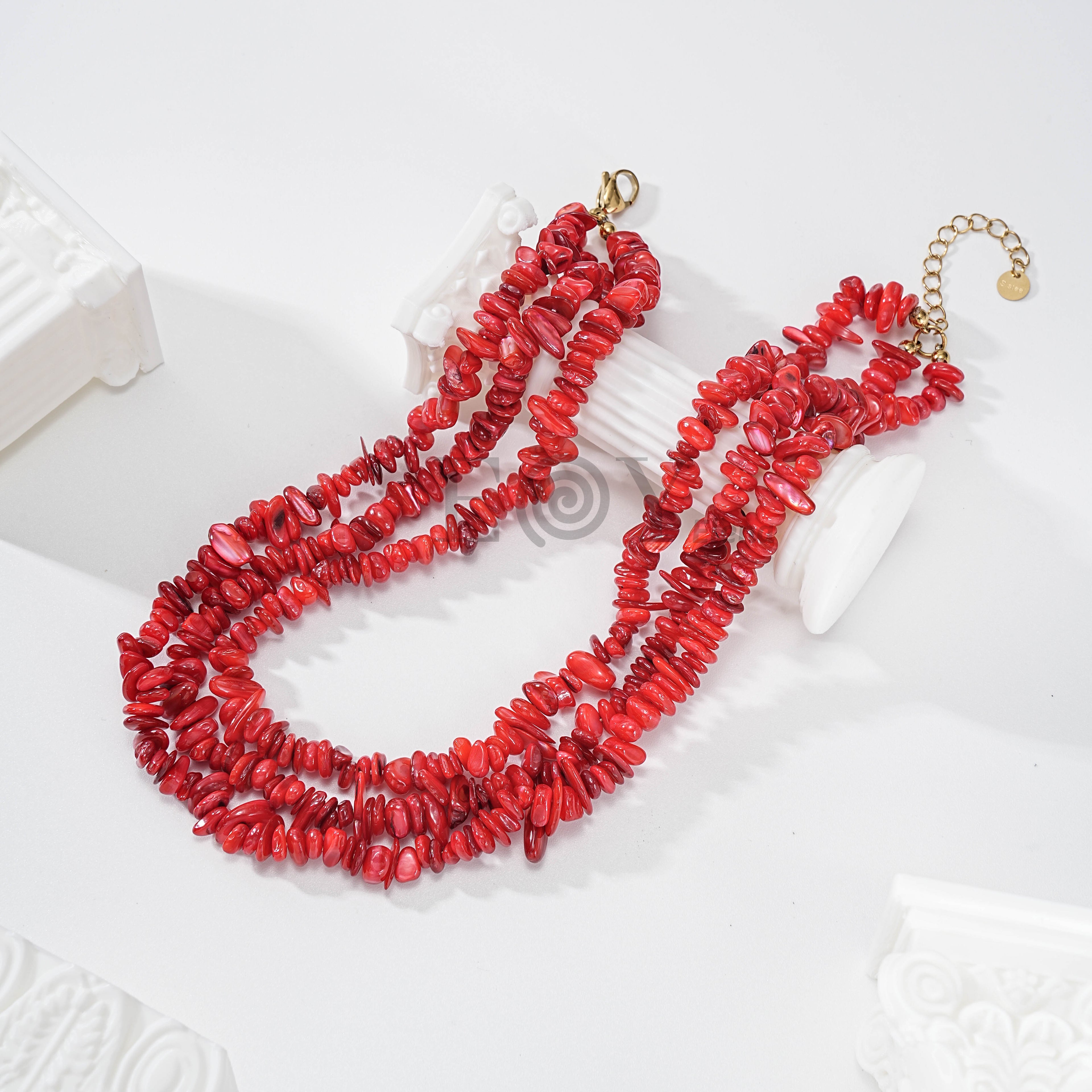 Collar triple fila de piedras resina