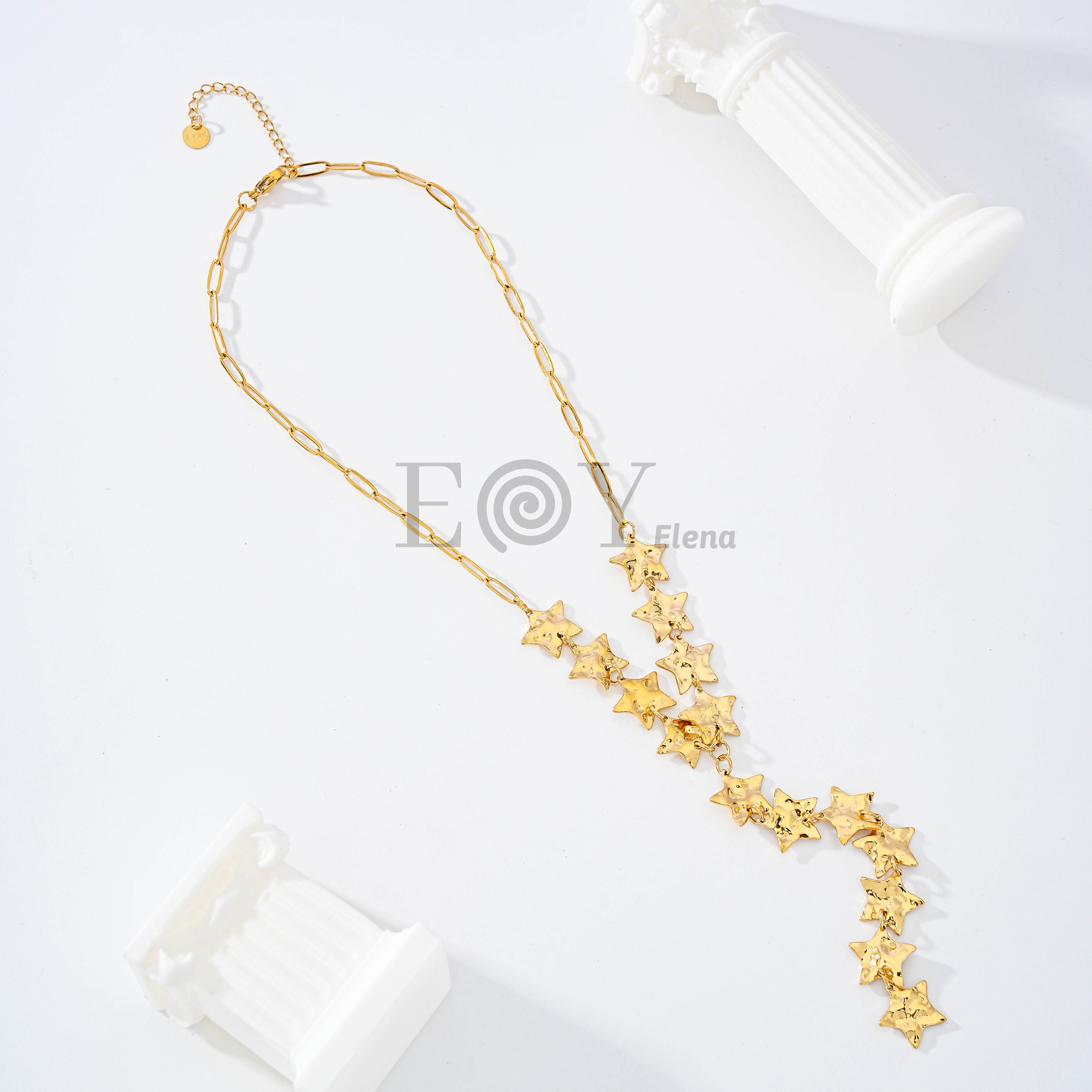 Collar estrellas chapa con relieve