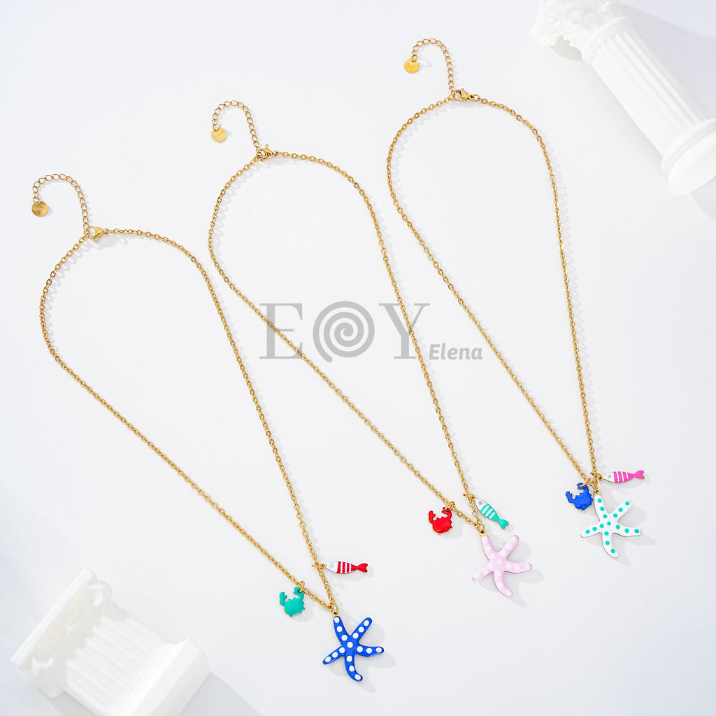 Collar con charms marinos color