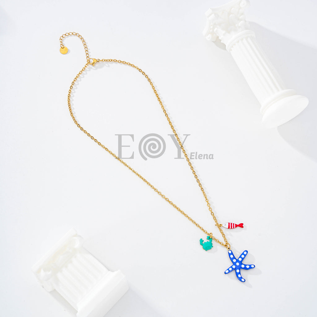 Collar con charms marinos color