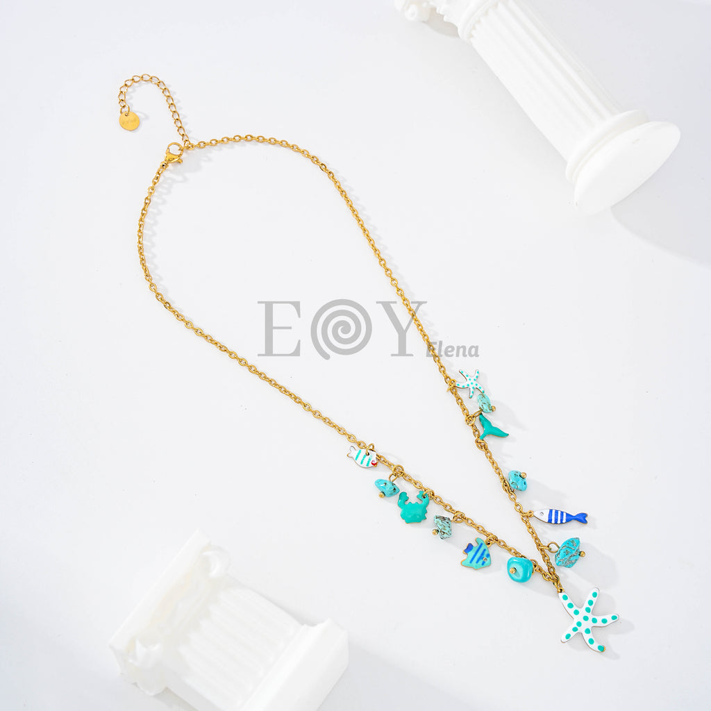 Collar charms con estrella de mar color