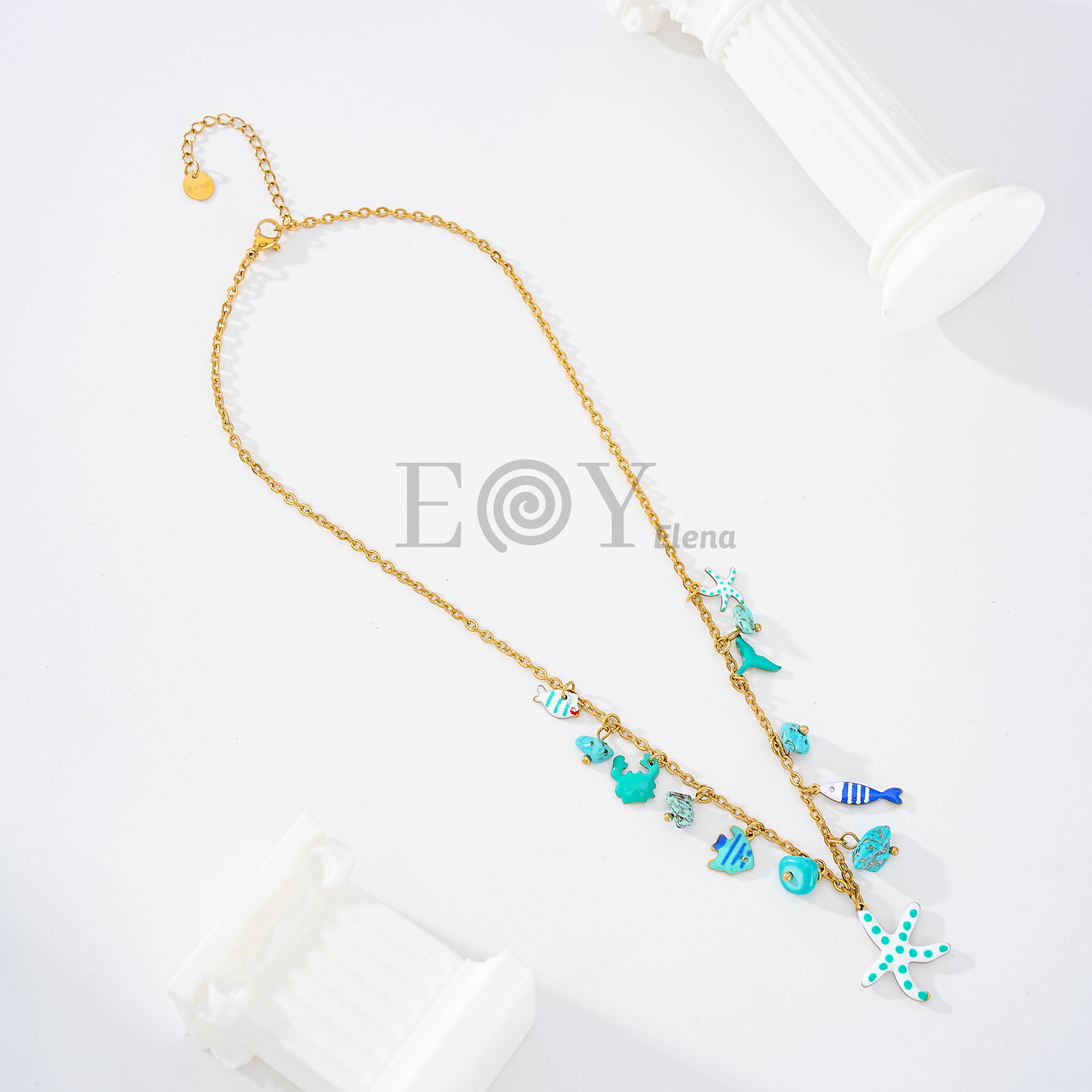 Collar charms con estrella de mar color
