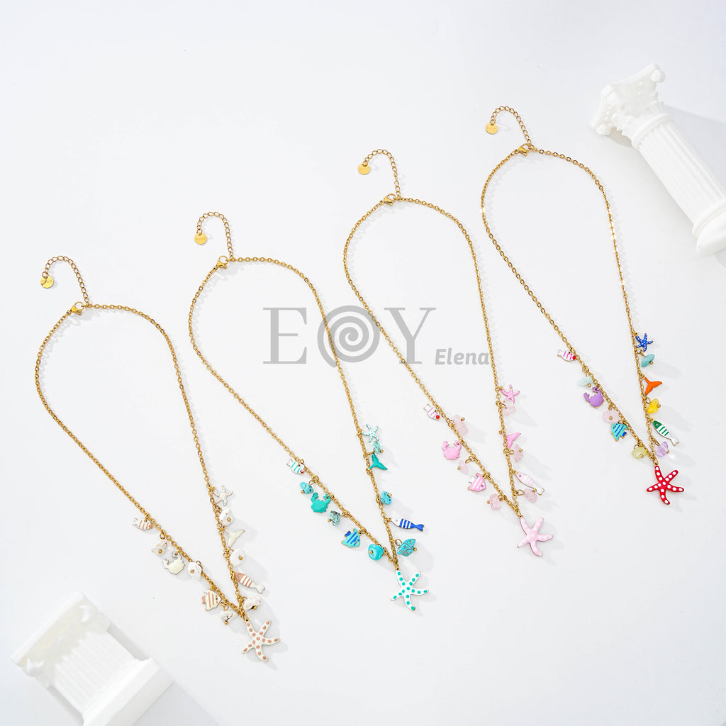 Collar charms con estrella de mar color